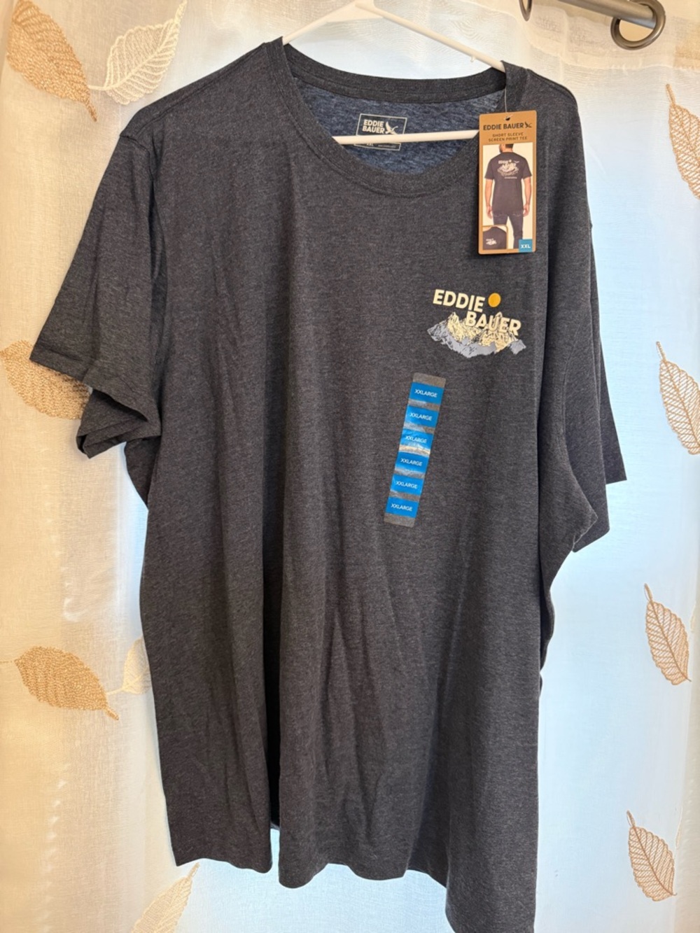 Eddie Bauer Charcoal Short-Sleeve Graphic Tee with Yellow Accent